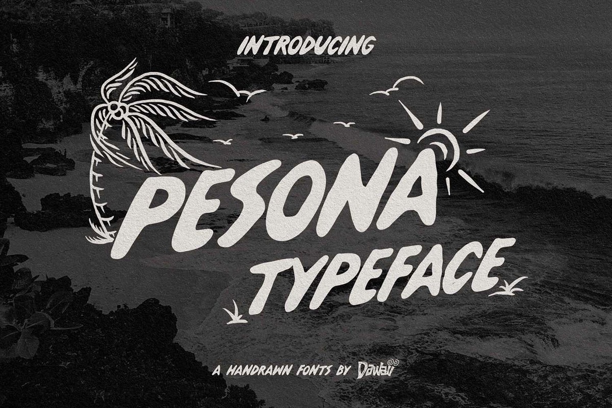 Пример шрифта  Pesona Typeface Regular