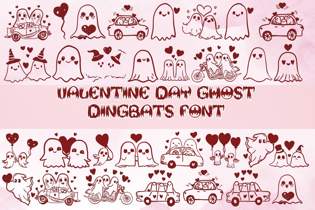 Пример шрифта Valentine Day Ghost Regular