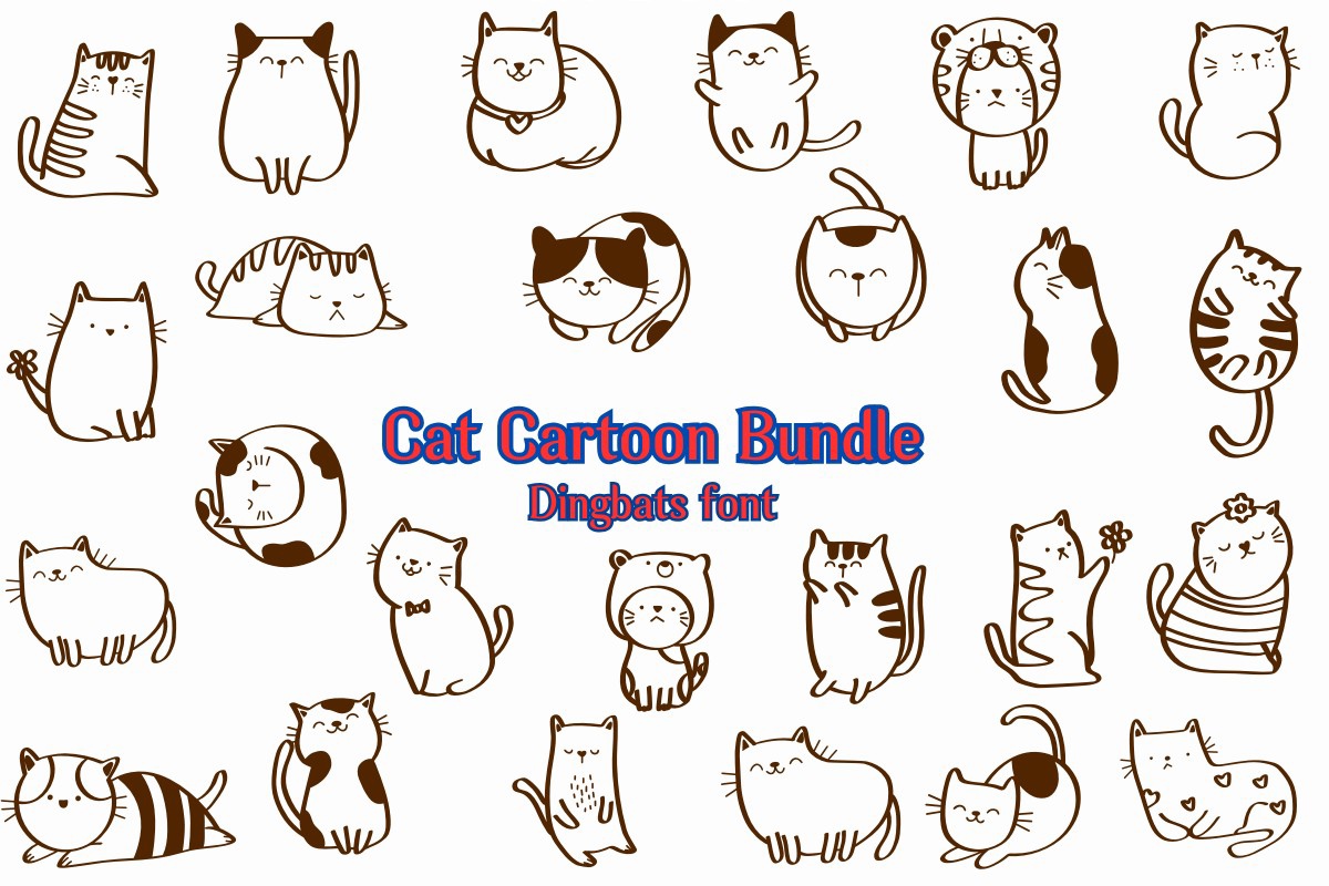 Пример шрифта Cat Cartoon Bundle Regular