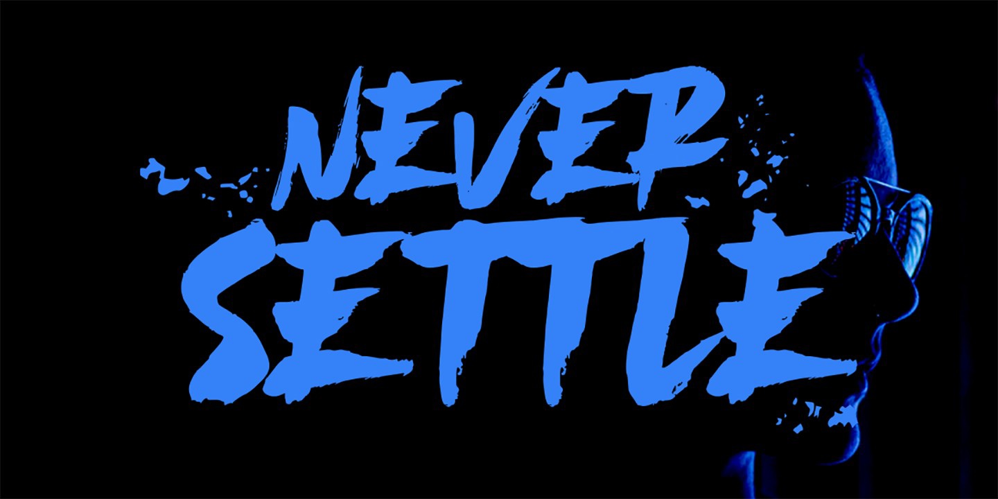 Пример шрифта Never Settle Regular