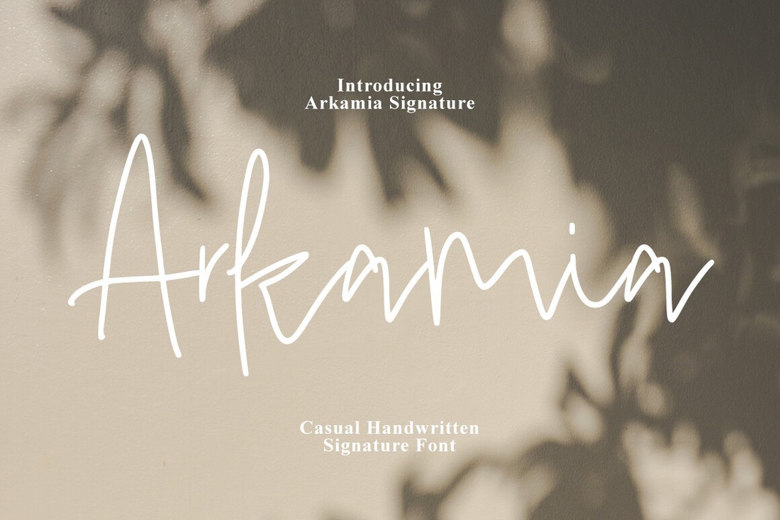 Пример шрифта Arkamia Signature Regular