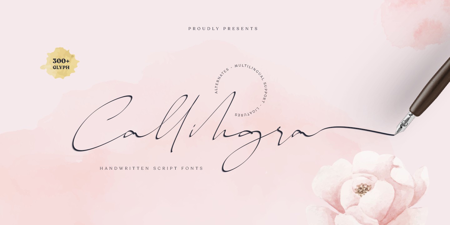 Пример шрифта Callihgra Regular