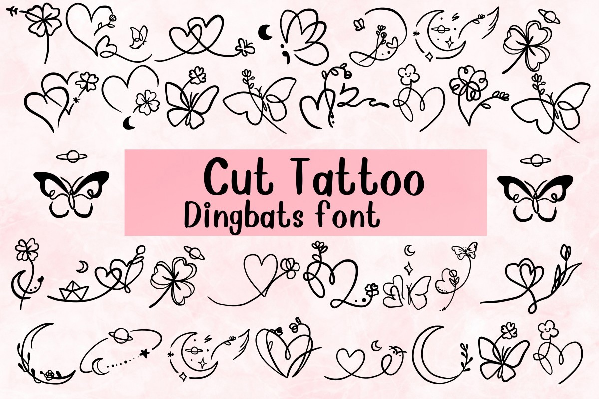 Пример шрифта Cute Tattoo Regular
