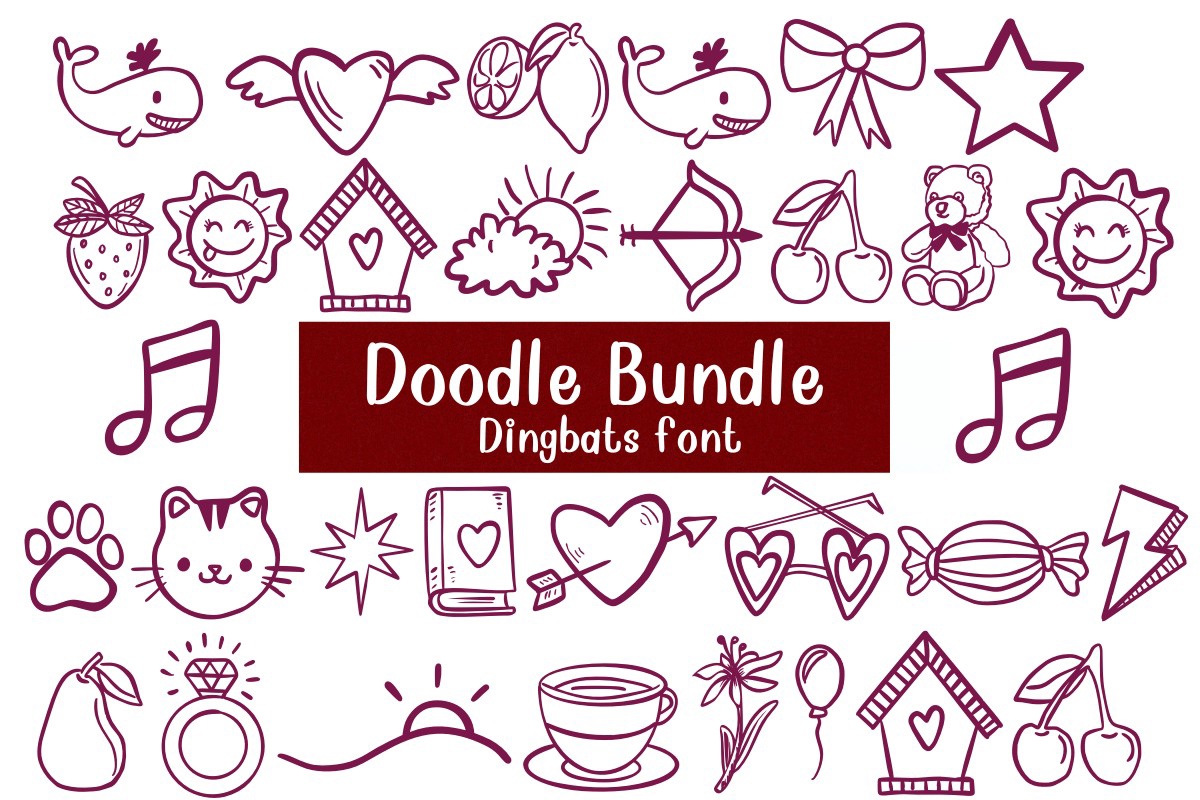Пример шрифта Doodle Bundle Regular