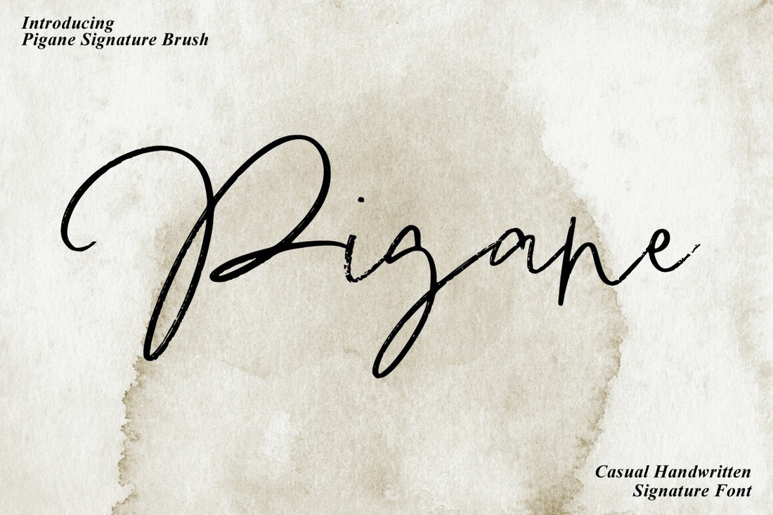 Пример шрифта Pigane Signature Brush Regular