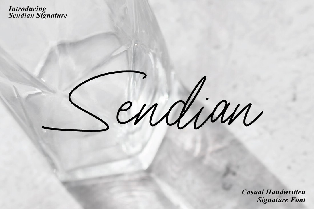 Пример шрифта Sendian Signature Regular