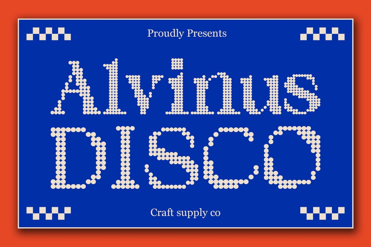 Пример шрифта Alvinus Disco Regular
