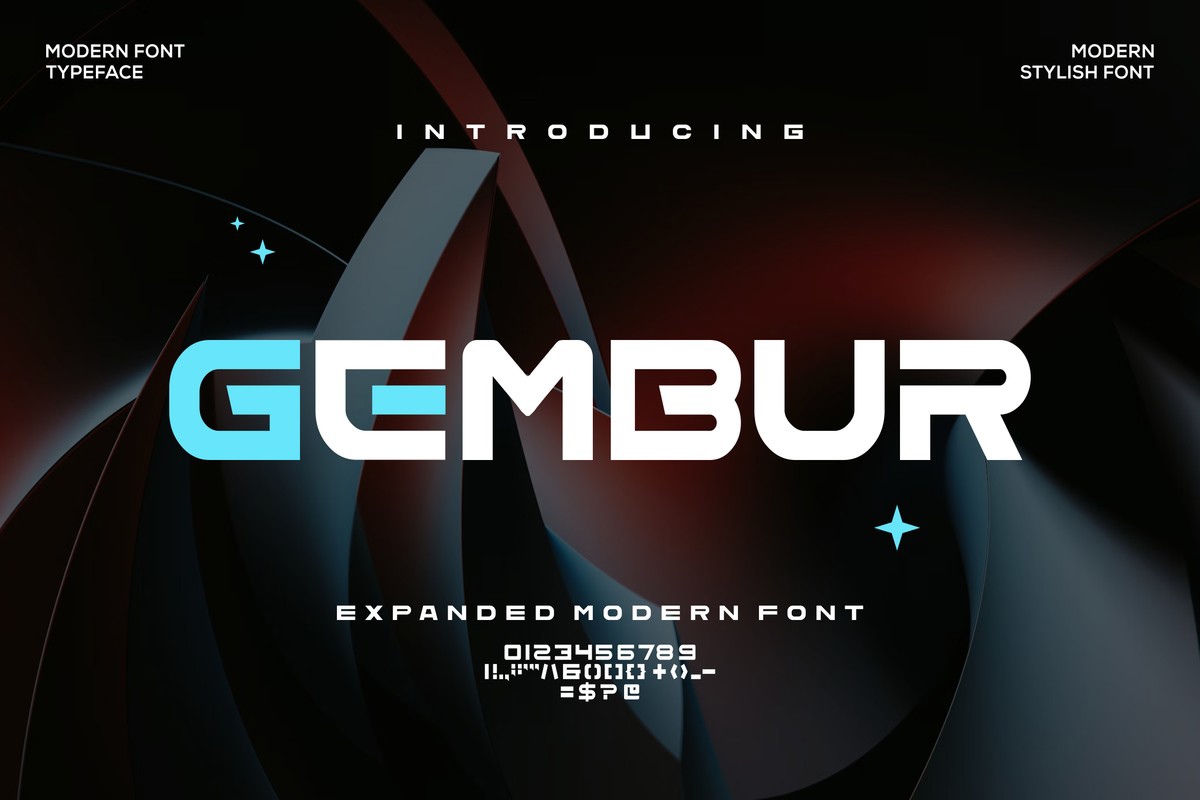 Пример шрифта Gembur Regular