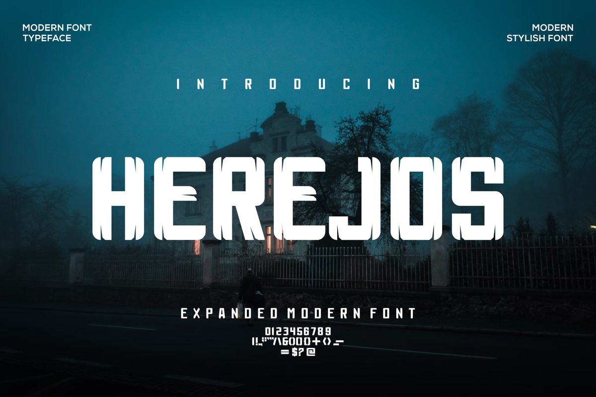 Пример шрифта Herejos Regular