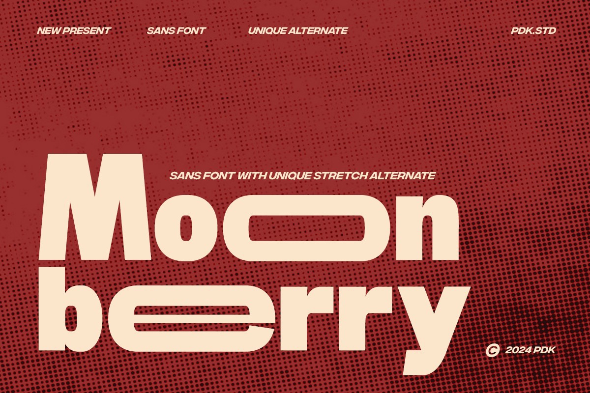 Пример шрифта Moon Berry Regular