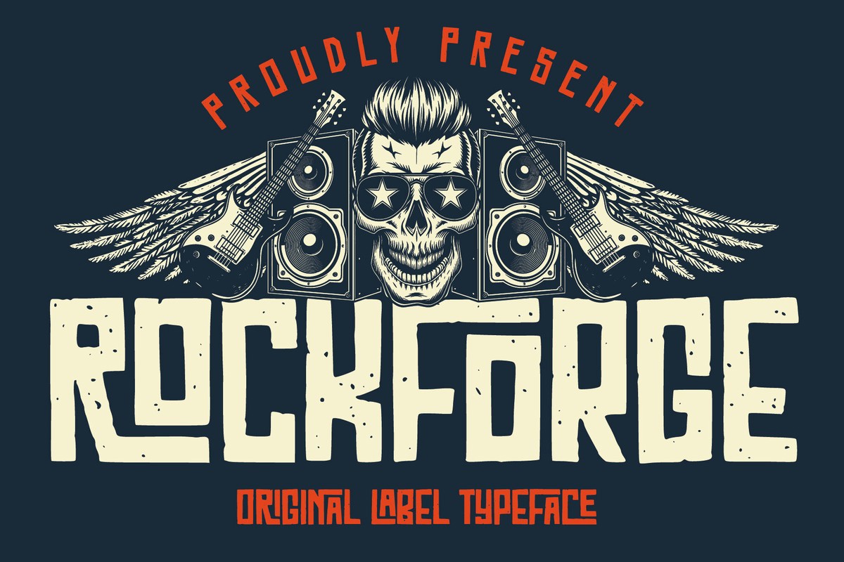 Пример шрифта Rockforge Regular