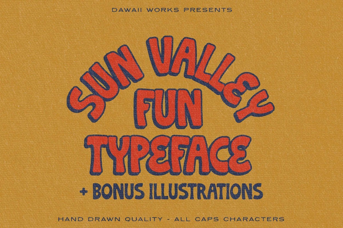 Пример шрифта Sun Valley Outline