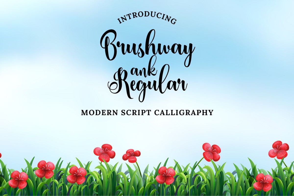 Пример шрифта Brushway Ank Regular