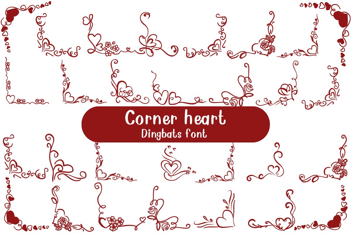 Пример шрифта Corner Heart Regular