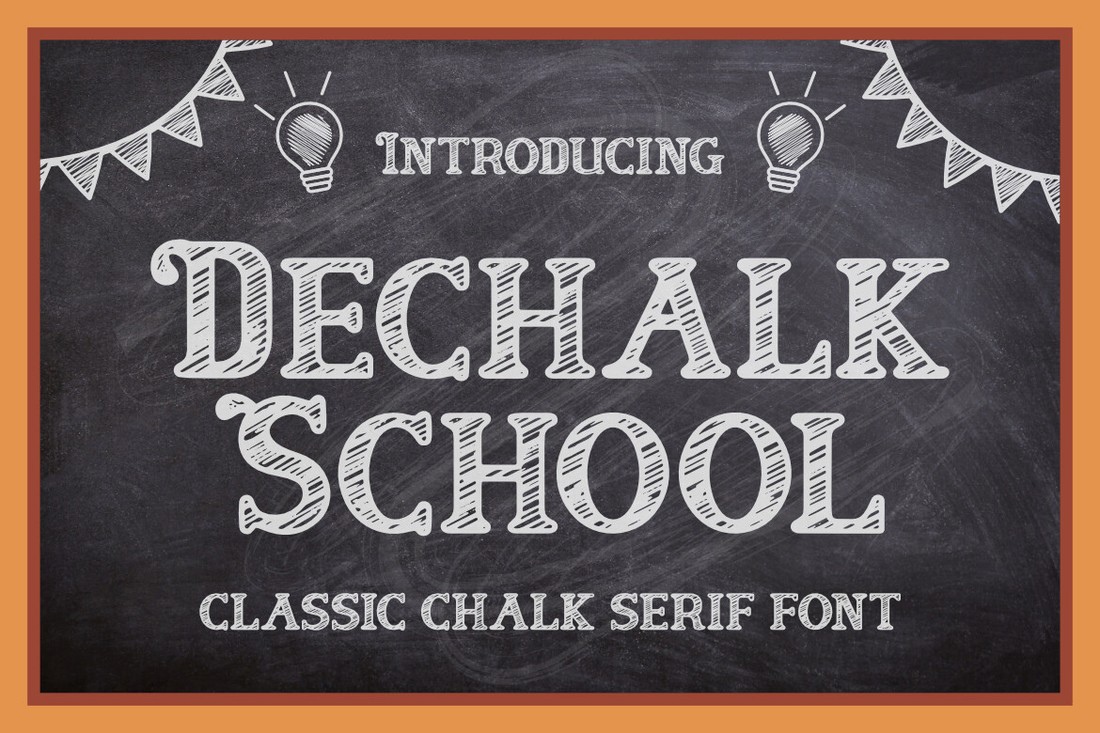Пример шрифта Dechalk School Regular