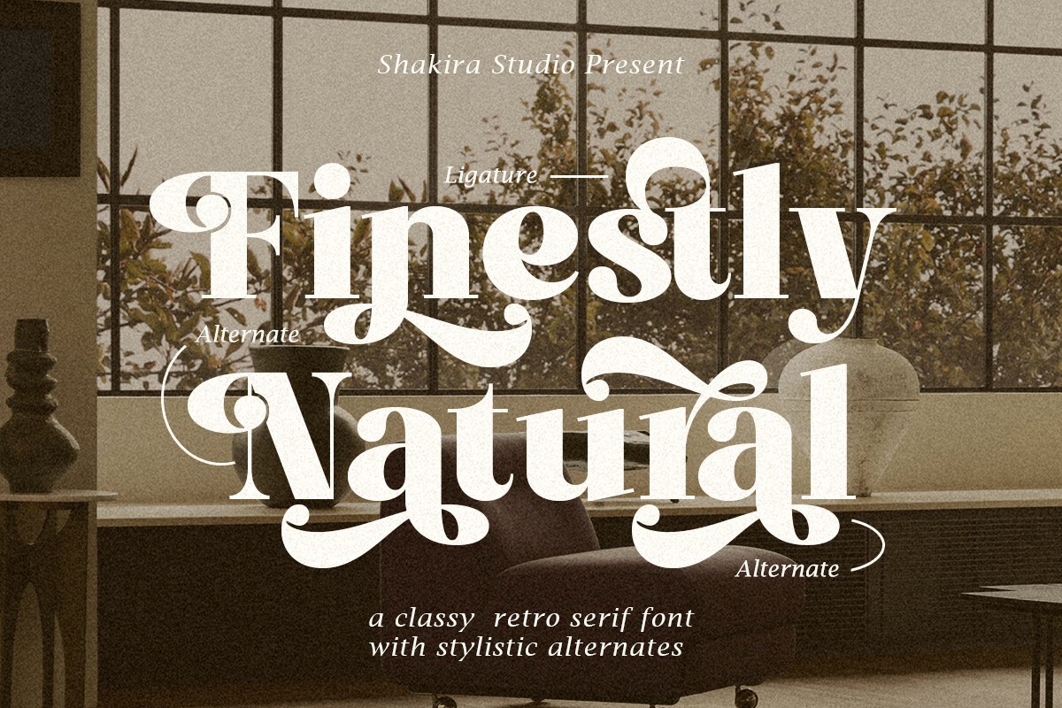 Пример шрифта Finestly Natural Regular