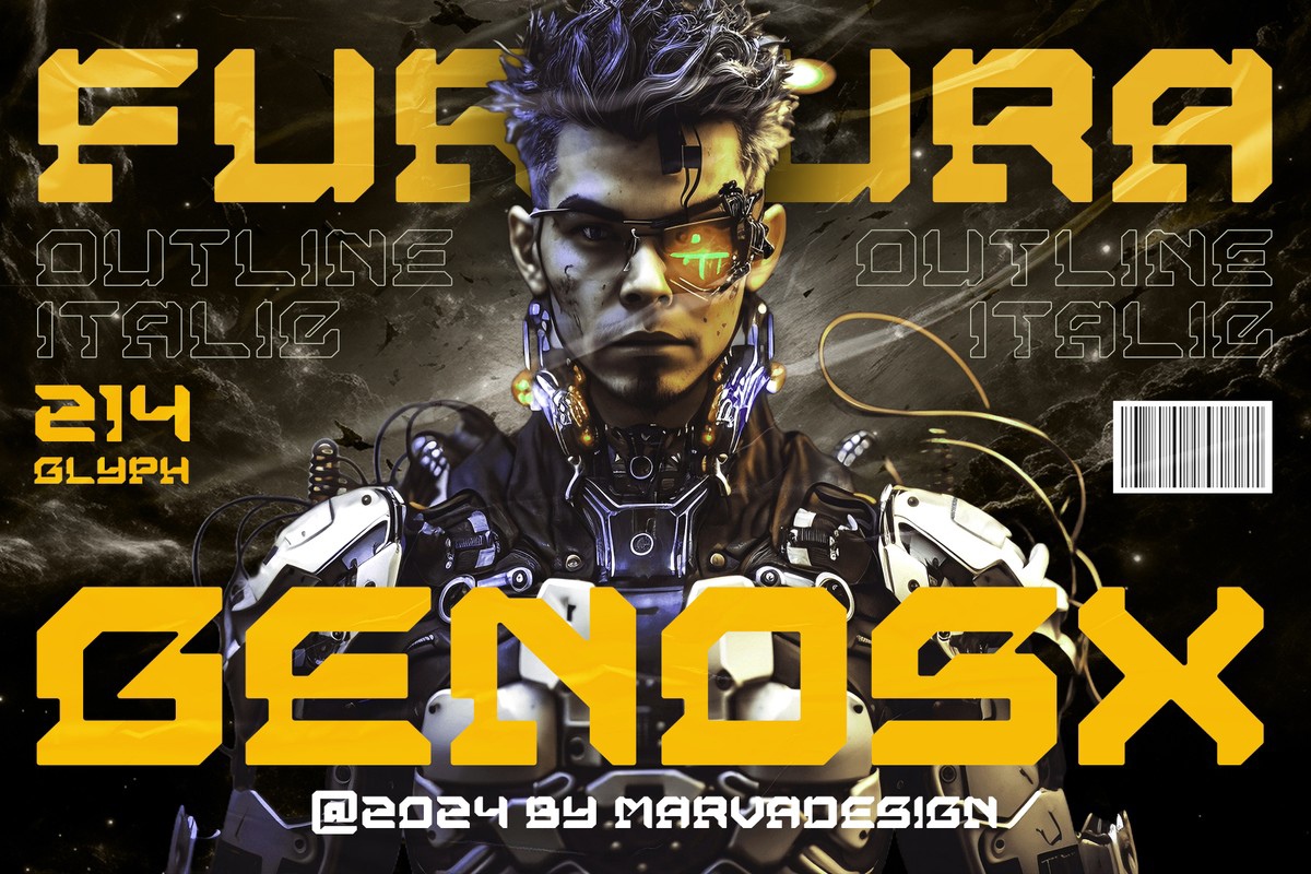 Пример шрифта Genosx Regular