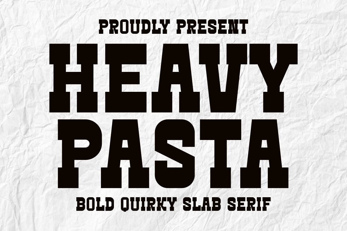 Пример шрифта Heavy Pasta Regular