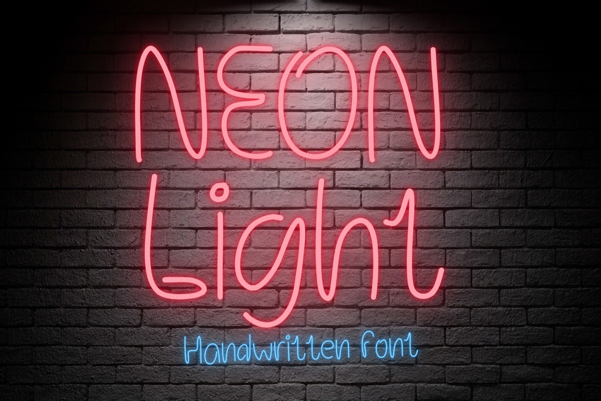 Пример шрифта Neon Light Regular