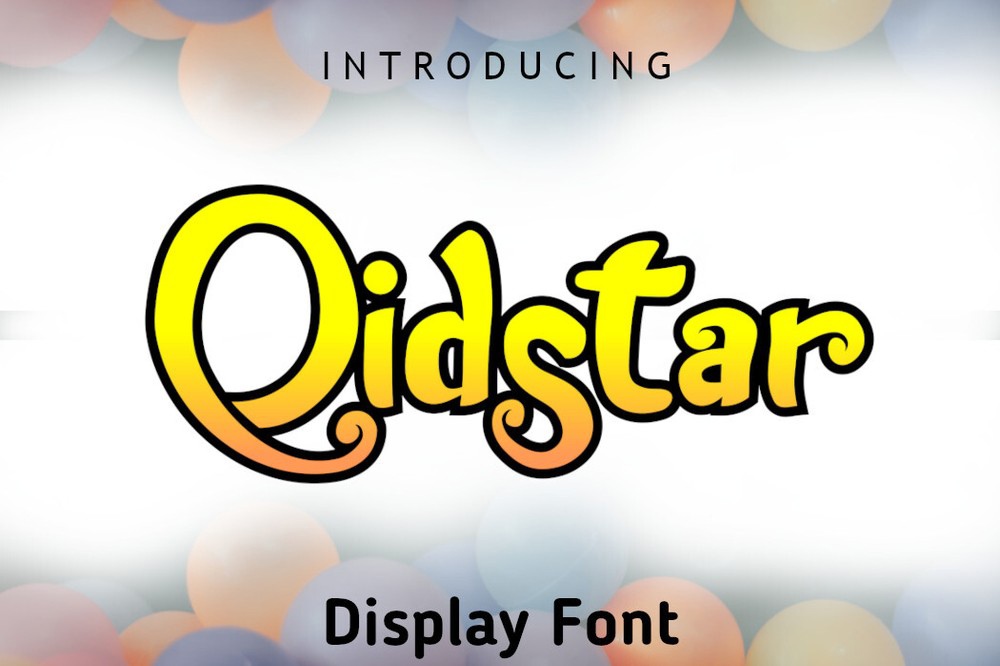 Пример шрифта Qidstar Regular