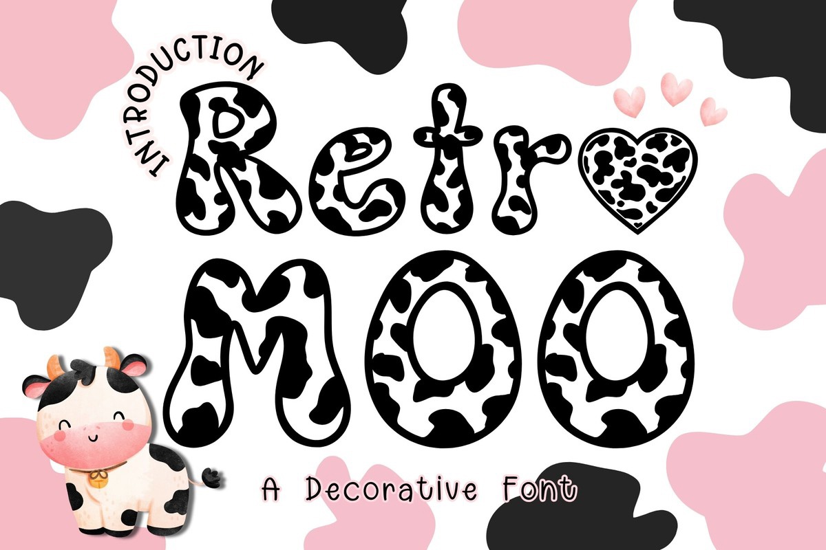 Пример шрифта Retro Moo Regular