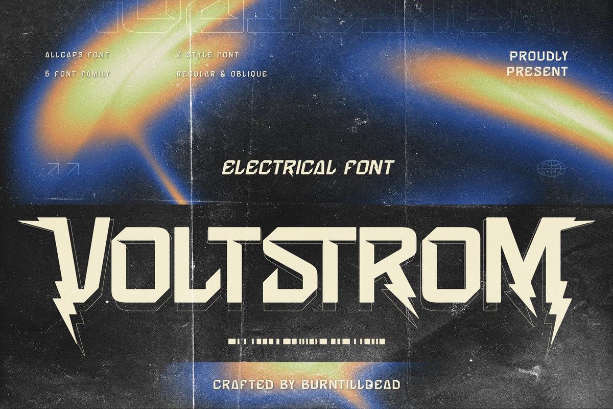 Пример шрифта Voltstrom Light