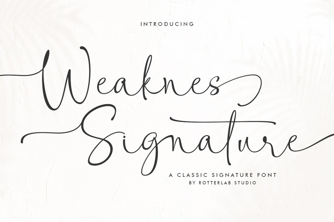 Пример шрифта Weaknes Signature Regular
