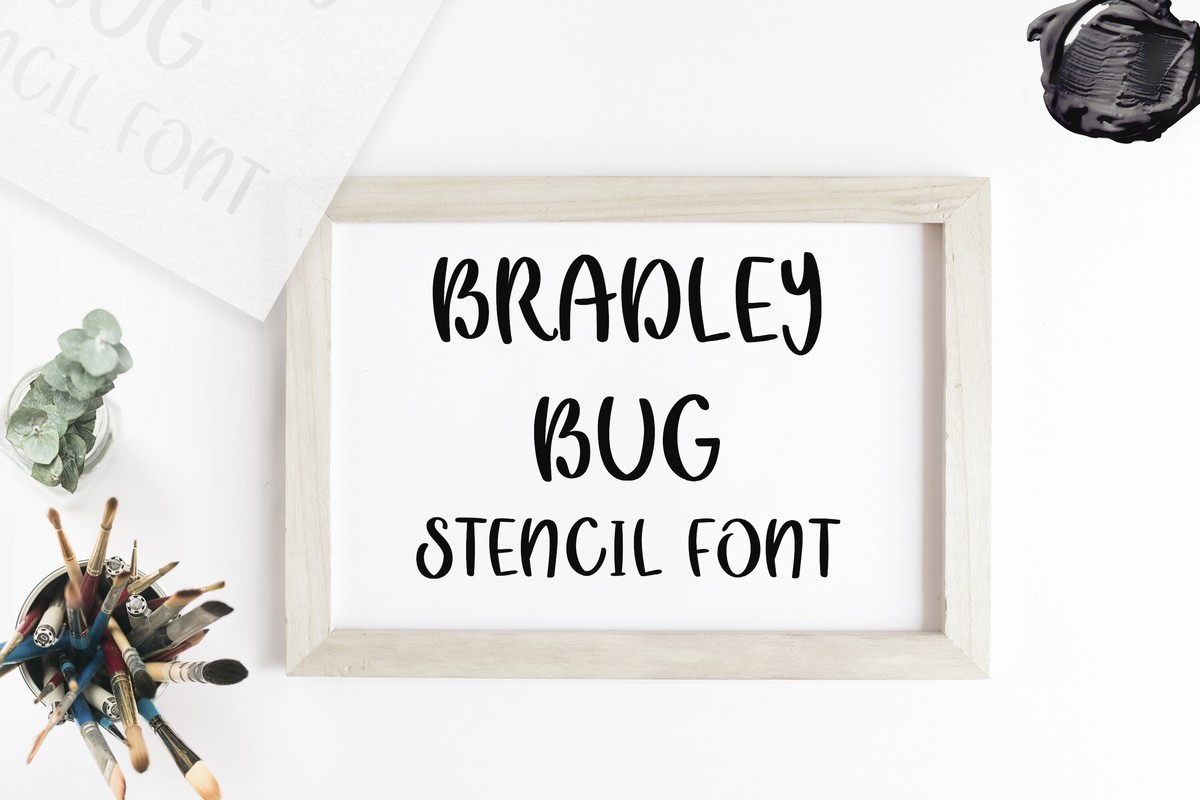 Пример шрифта Bradley Bug Stencil Regular