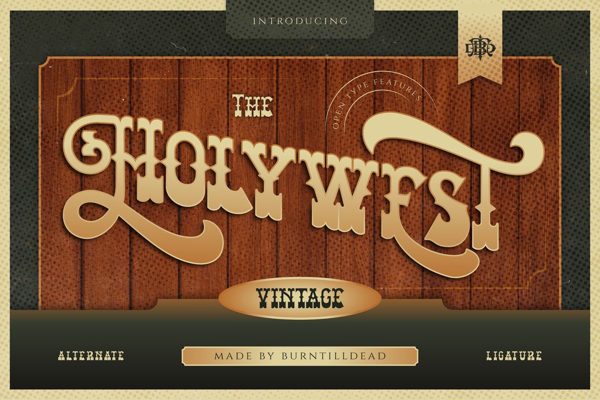 Пример шрифта Holywest Regular