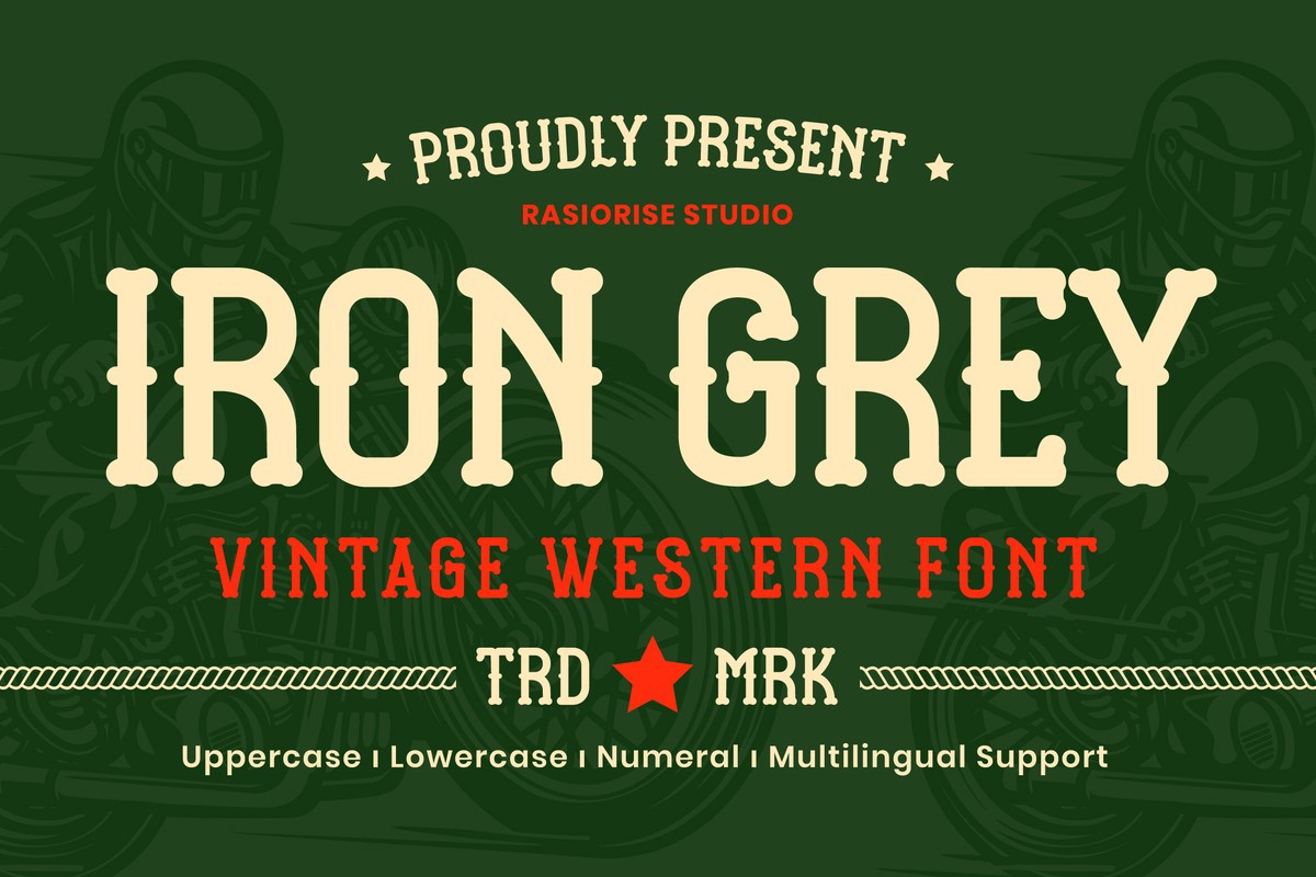 Пример шрифта Iron Grey Regular