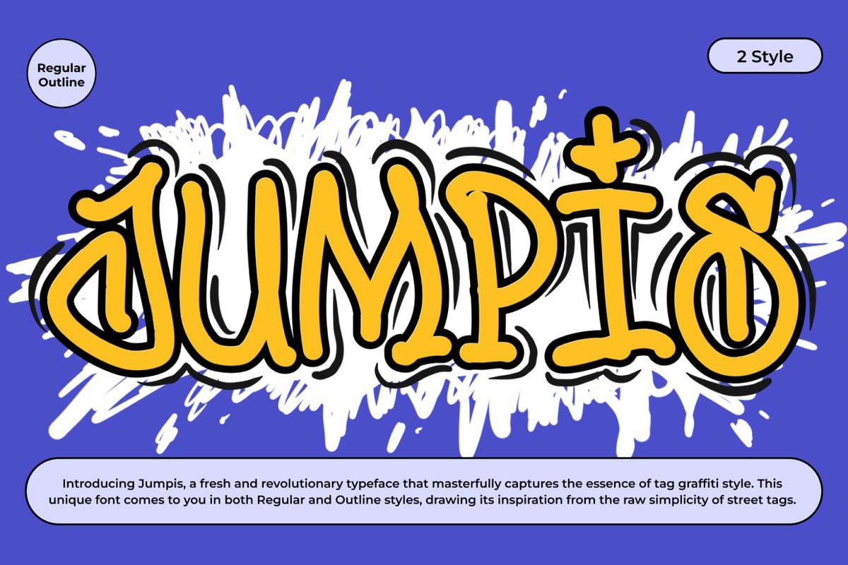 Пример шрифта Jumpis Outline