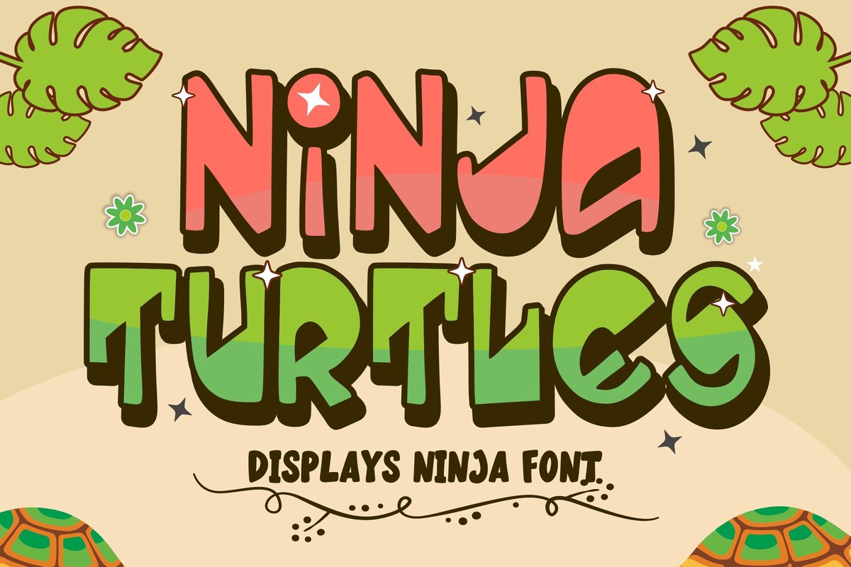 Пример шрифта Ninja Turtles Regular