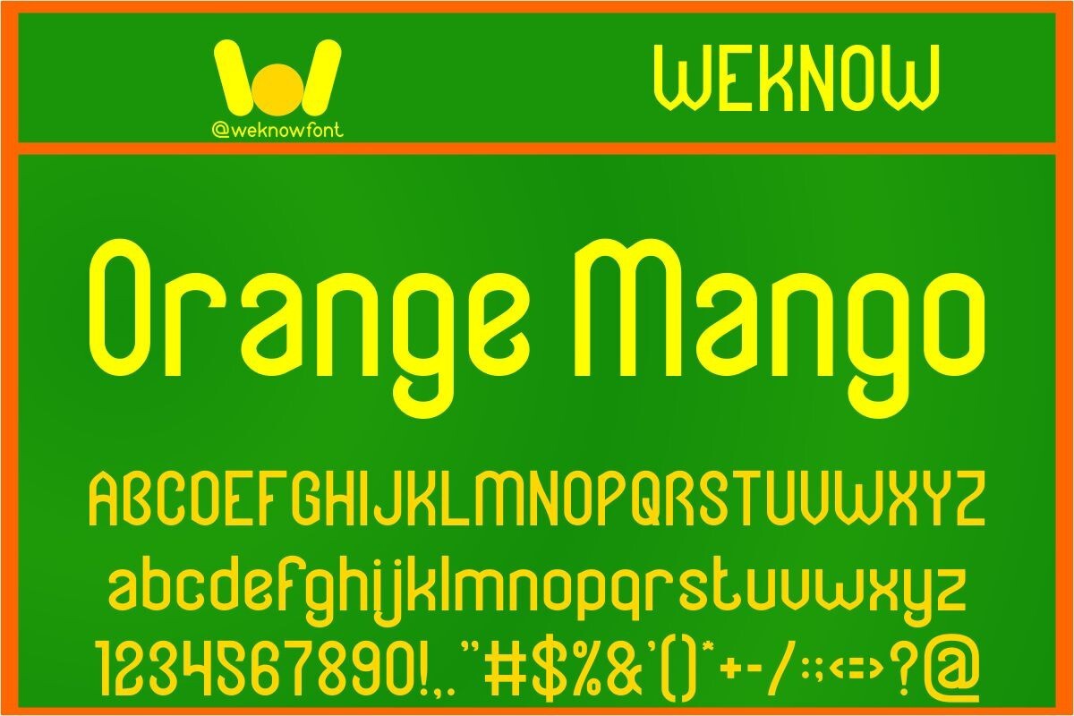 Пример шрифта Orange Mango Bold Italic