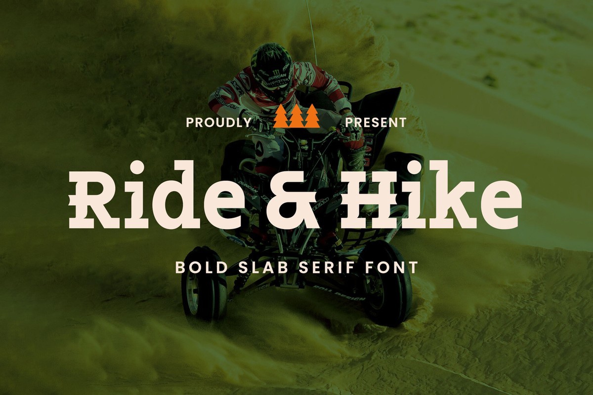 Пример шрифта Ride & Hike Regular