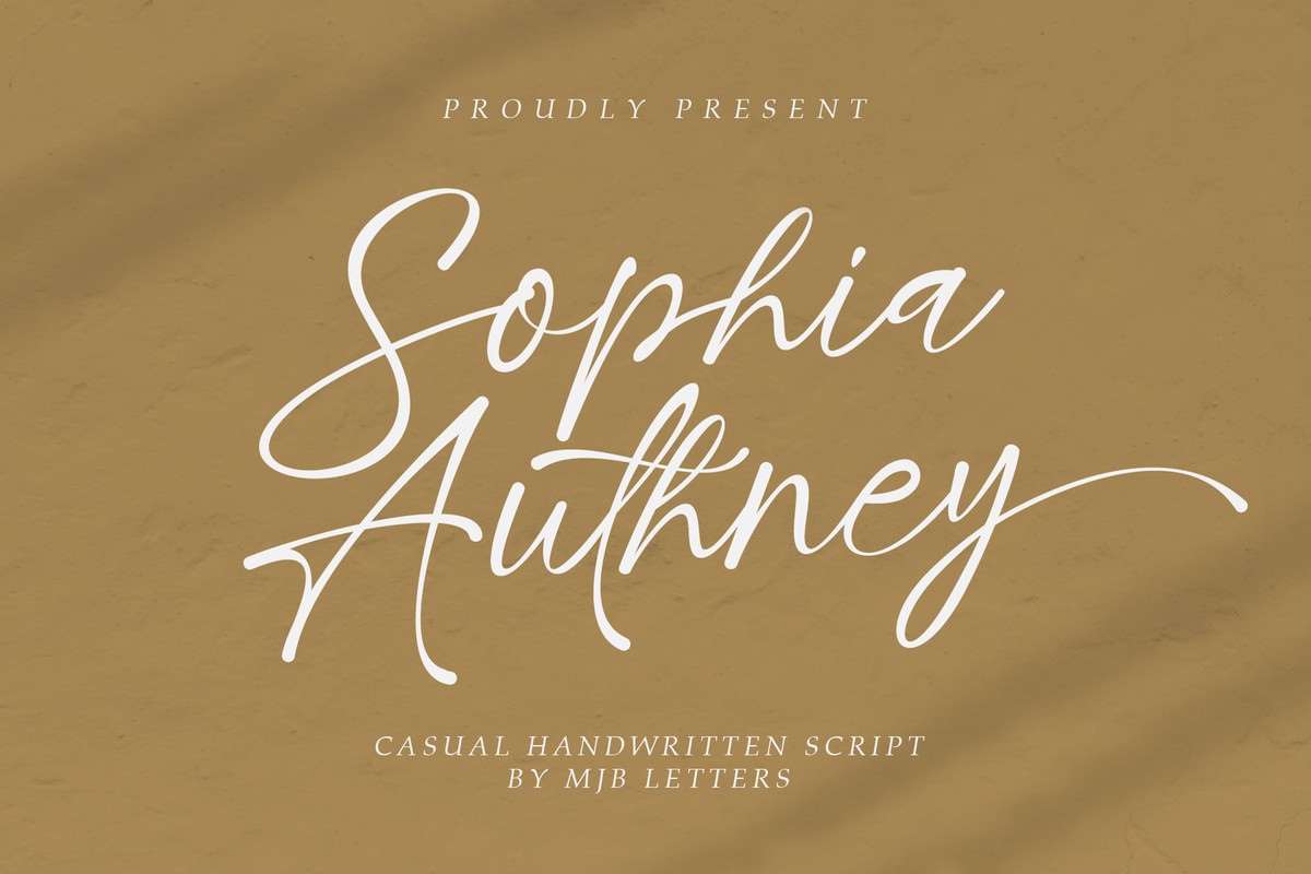 Пример шрифта Sophia Authney Regular