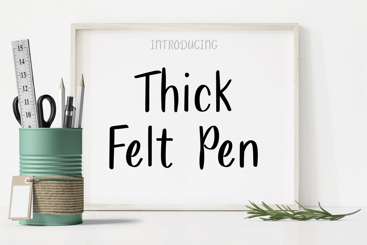 Пример шрифта Thick Felt Pen Regular