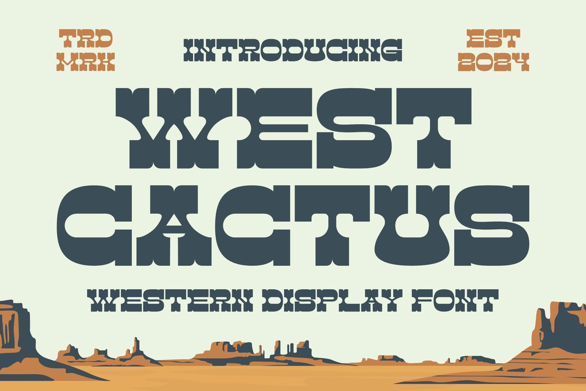 Пример шрифта West Cactus Regular