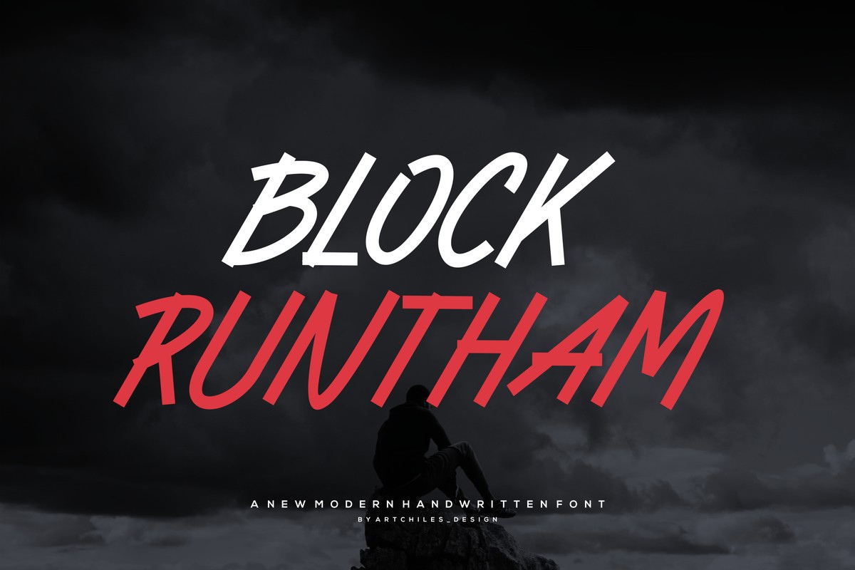 Пример шрифта Block Runtham Regular