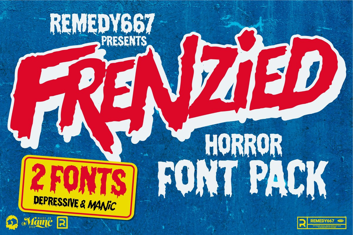 Пример шрифта Frenzied Regular