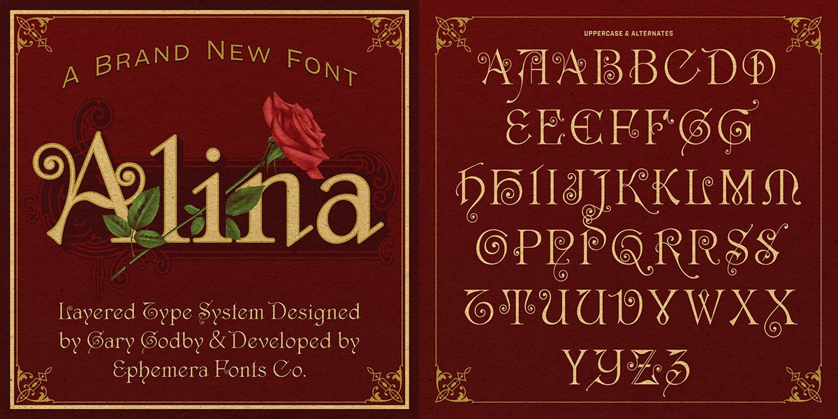 Пример шрифта EFCO Alina Shadow