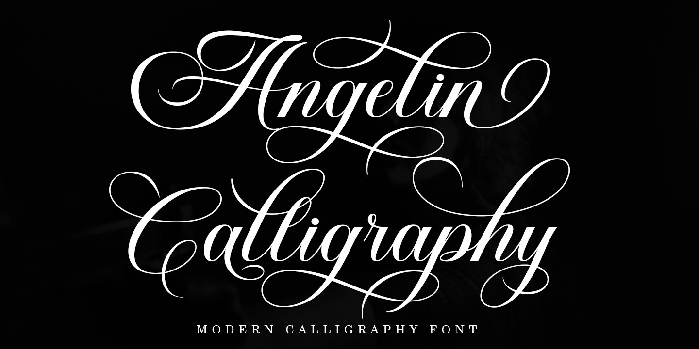 Пример шрифта Angelin Calligraphy Regular