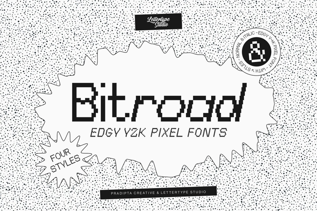Пример шрифта Bitroad Mono Italic