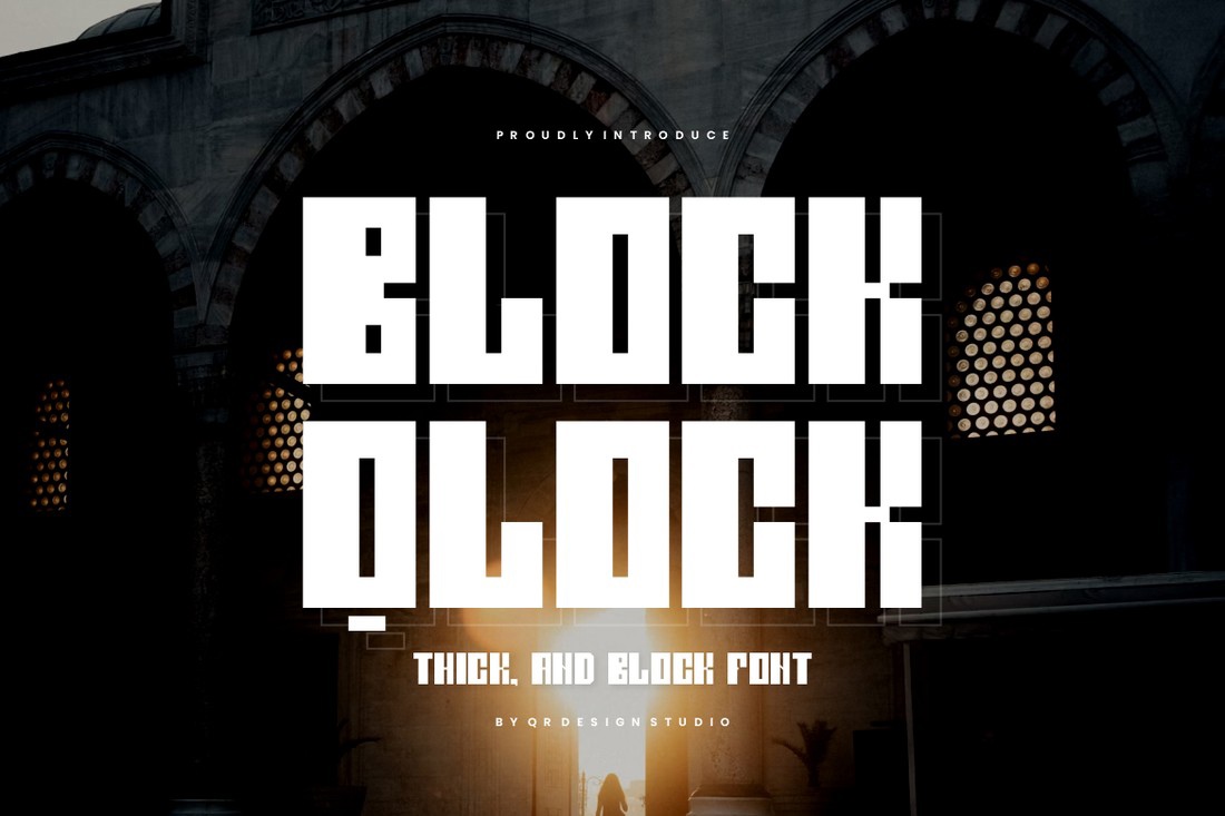 Пример шрифта Block Qlock Regular