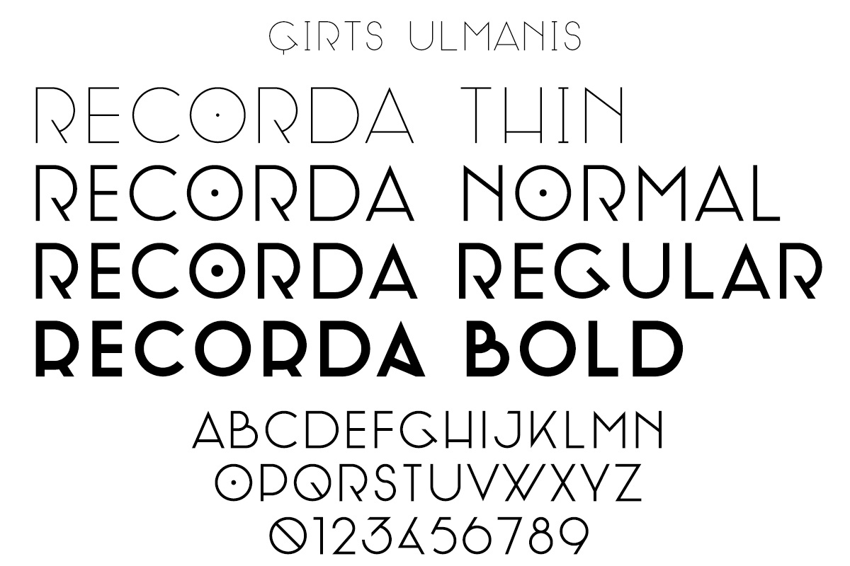 Пример шрифта Recorda Bold