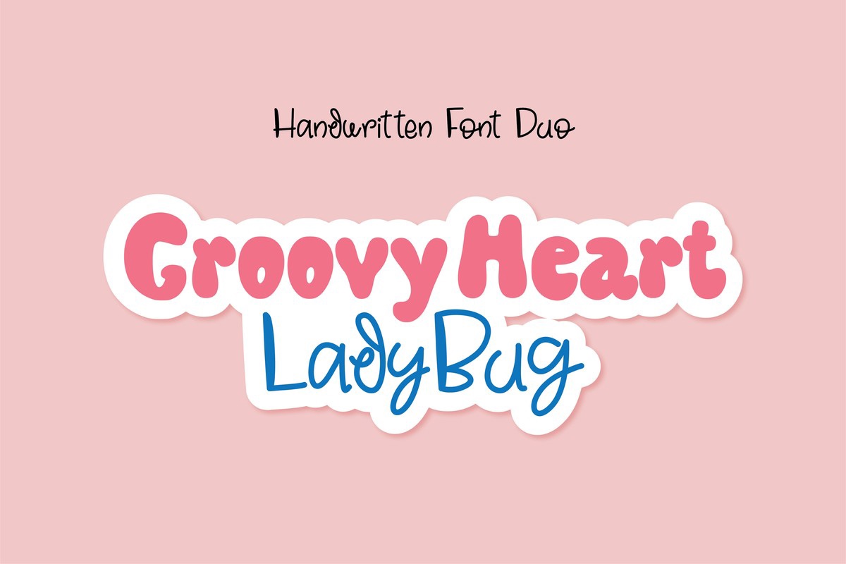 Пример шрифта Groovy Heart Ladybug Heart