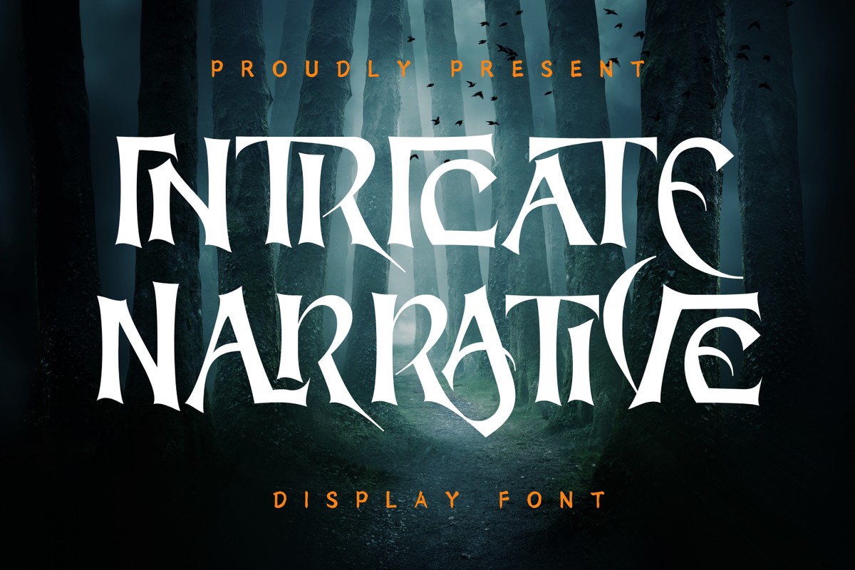 Пример шрифта Intricate Narrative BOLD ITALIC