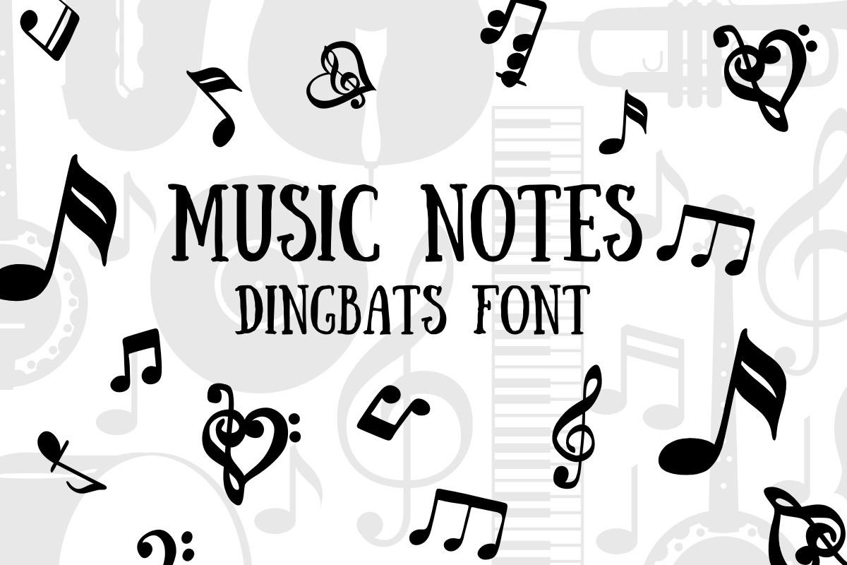Пример шрифта Music Notes Regular