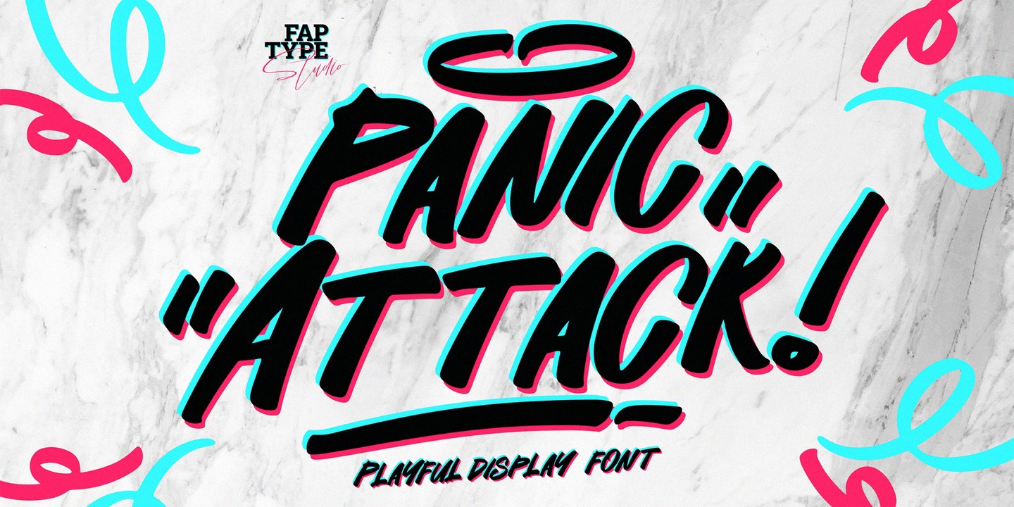 Пример шрифта Panic Attack Extruded