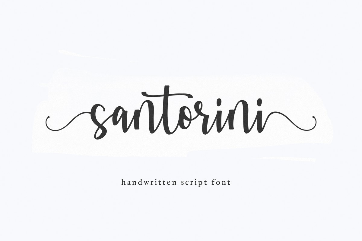 Пример шрифта Santorini Script Regular