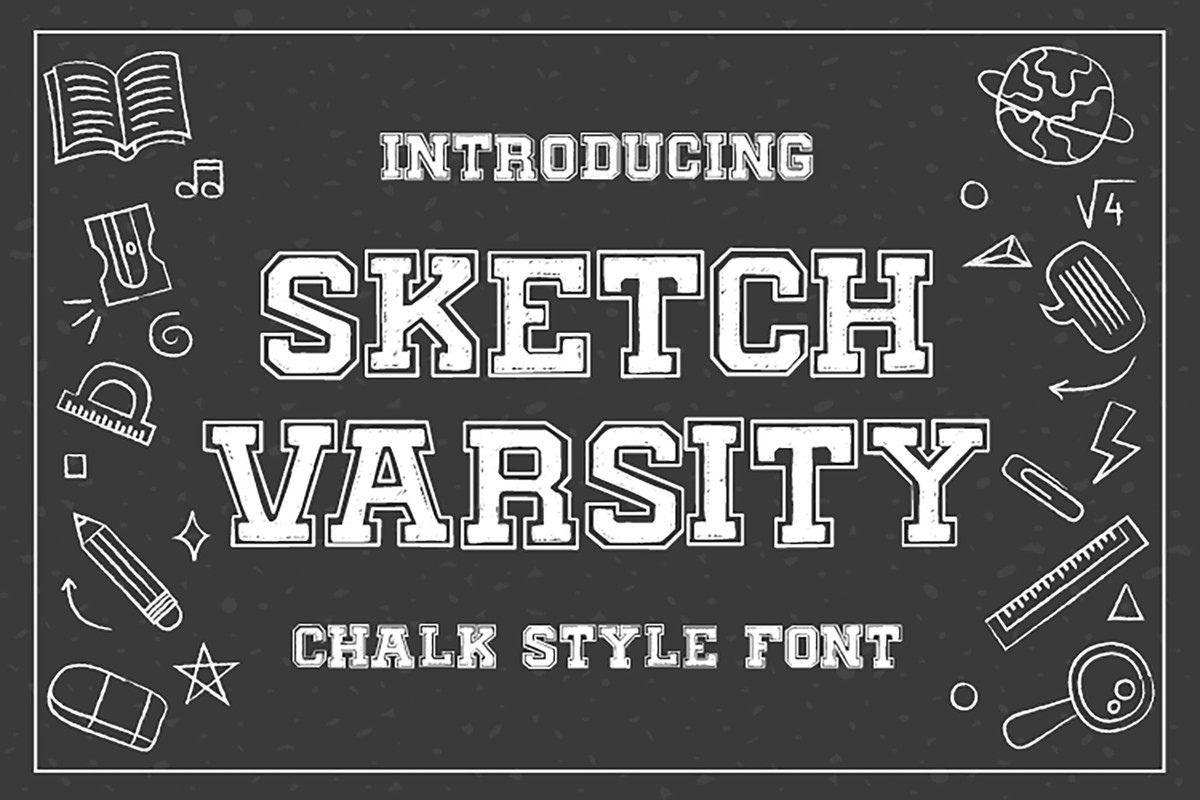 Пример шрифта Sketch Varsity Regular